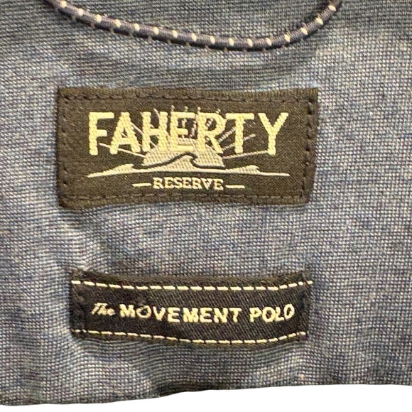 Faherty Polo Shirt Mens Medium The Movement Polo Reserve Soft Stretch Casual - Picture 7 of 7
